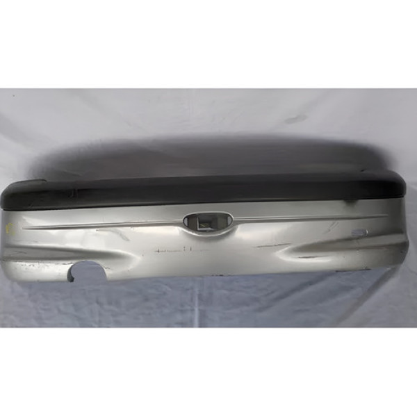 Para Choque Traseiro C/ Moldura Peugeot 206 Hatch 1998 2009 Prateado Fosco
