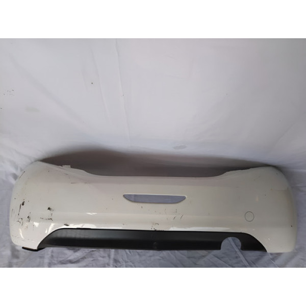 Para Choque Traseiro Com Moldura Peugeot 208 13 A 17 Detalhe Branco Fosco