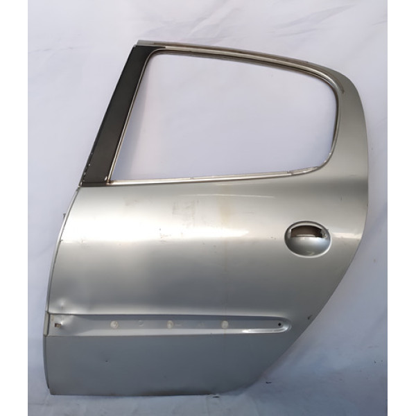 Porta Traseira Esquerda 206 1998 A 2009 Com Detalhes Traseira Esquerda Prateado