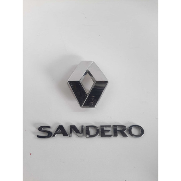Emblema E Letreiro Renault Sandero 2016 2017 2018 A 2023 Cromado