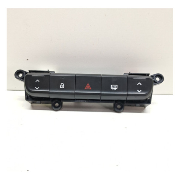 Botao Central Pisca Trava Renault Kwid 1.0  2022 2023 2024 Preto