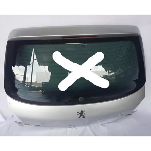 Tampa Traseira Sem Vidro Peugeot 206 2004 A 2011 Detalhes  - Prateado