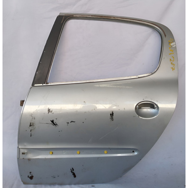 Porta Traseira Esquerda 206  1998 2009 Com Detalhes  Traseira Esquerdo Prateado